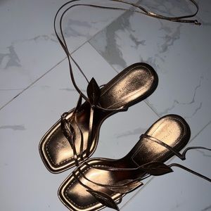 New wrap around string heels